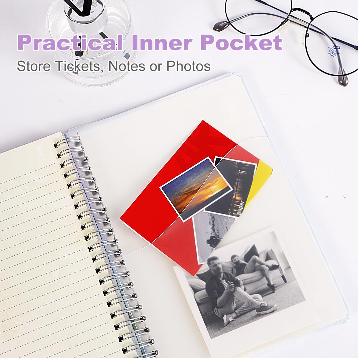 SIIXU Floral Spiral Notebook - A5 College Ruled Journal with 160 Colorful Pages for Poetry, Work Notes & Daily Writing, Blue, Hardcover