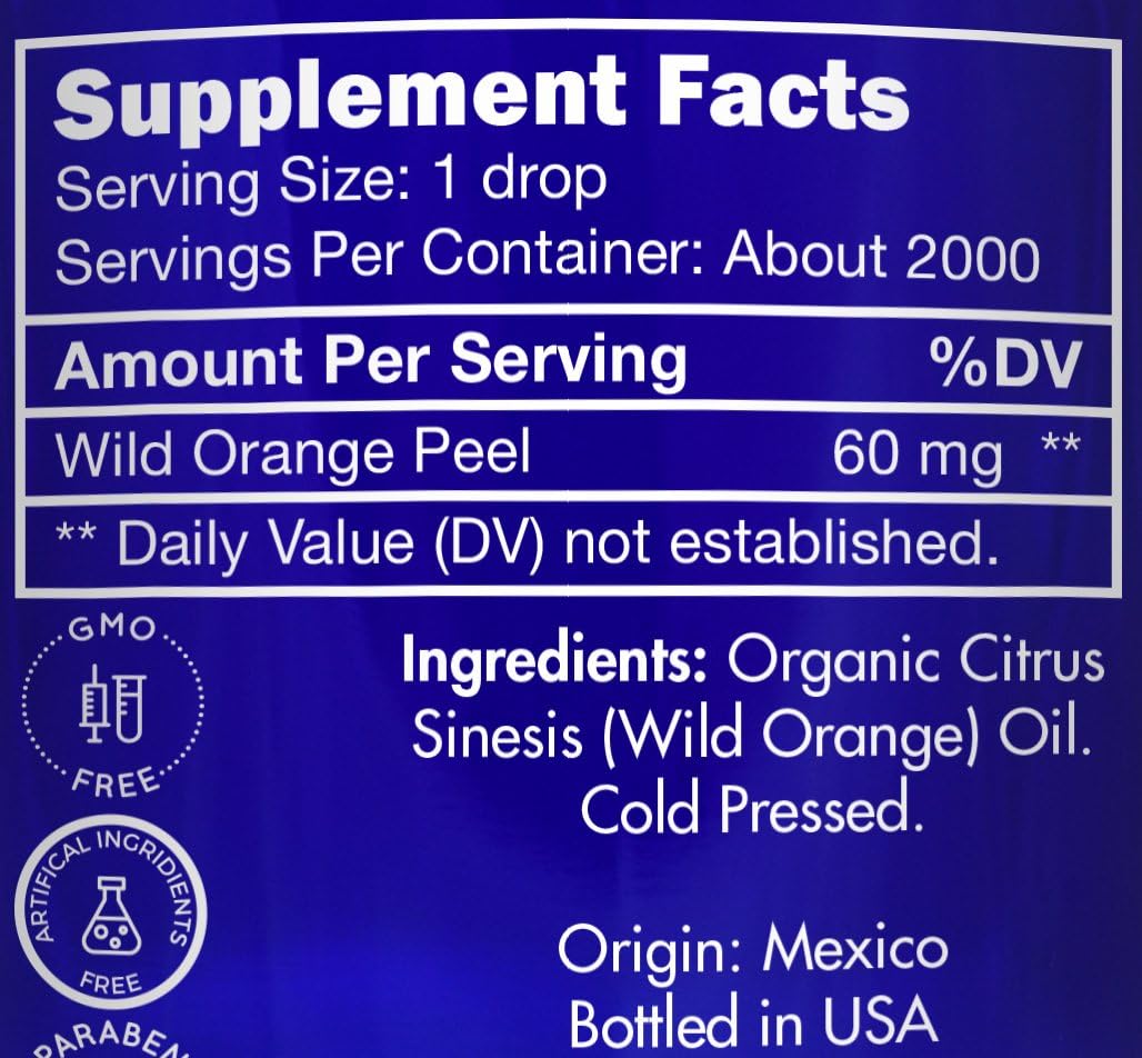 Organic, Orange Essential Oil, Food Grade, for Baking, Skin – 100% Pure, Wild, Orange Oil, Safe for Ingestion, by Zongle Therapeutics, 4 OZ