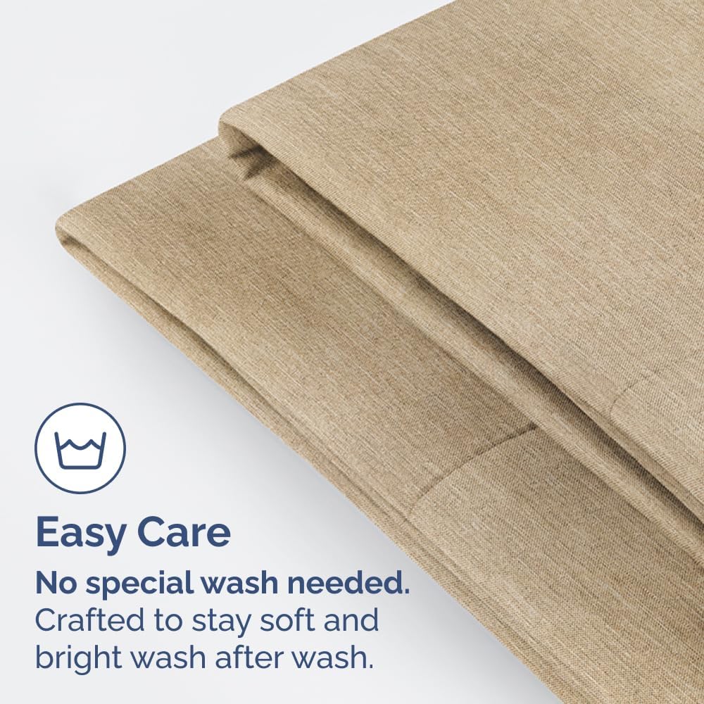 Queen Pillow Cases Set of 4 - Ultra Soft Hotel Quality Pillowcase Covers - Comfy, Cozy & Wrinkle Free - Shrinkage and Fade Resistant - Machine Washable Pillow Protectors - 4 Piece Set - Heathered Tan