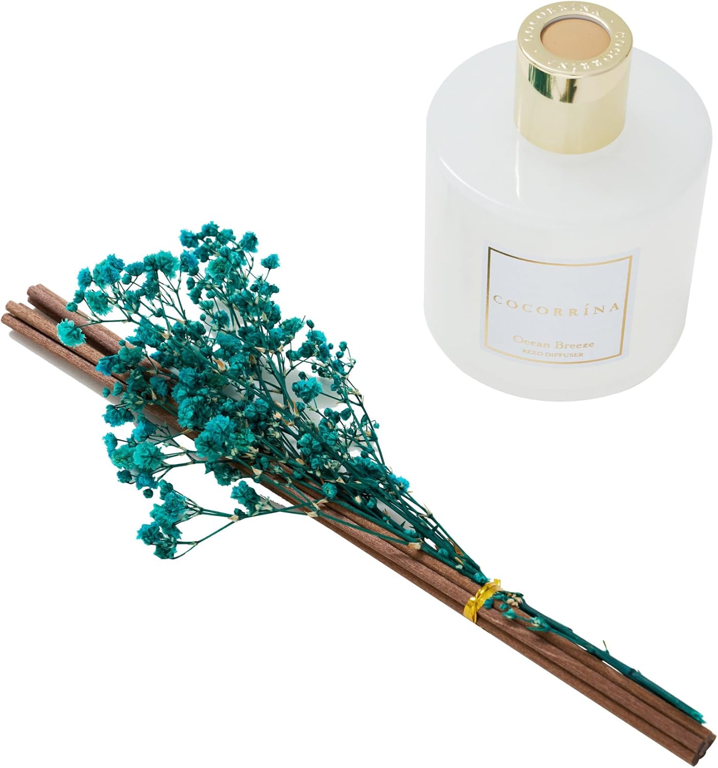 COCORRÍNA Reed Diffuser - Ocean Breeze Scented Diffuser with 8 Sticks Home Fragrance Reed Diffuser for Bathroom Shelf Decor