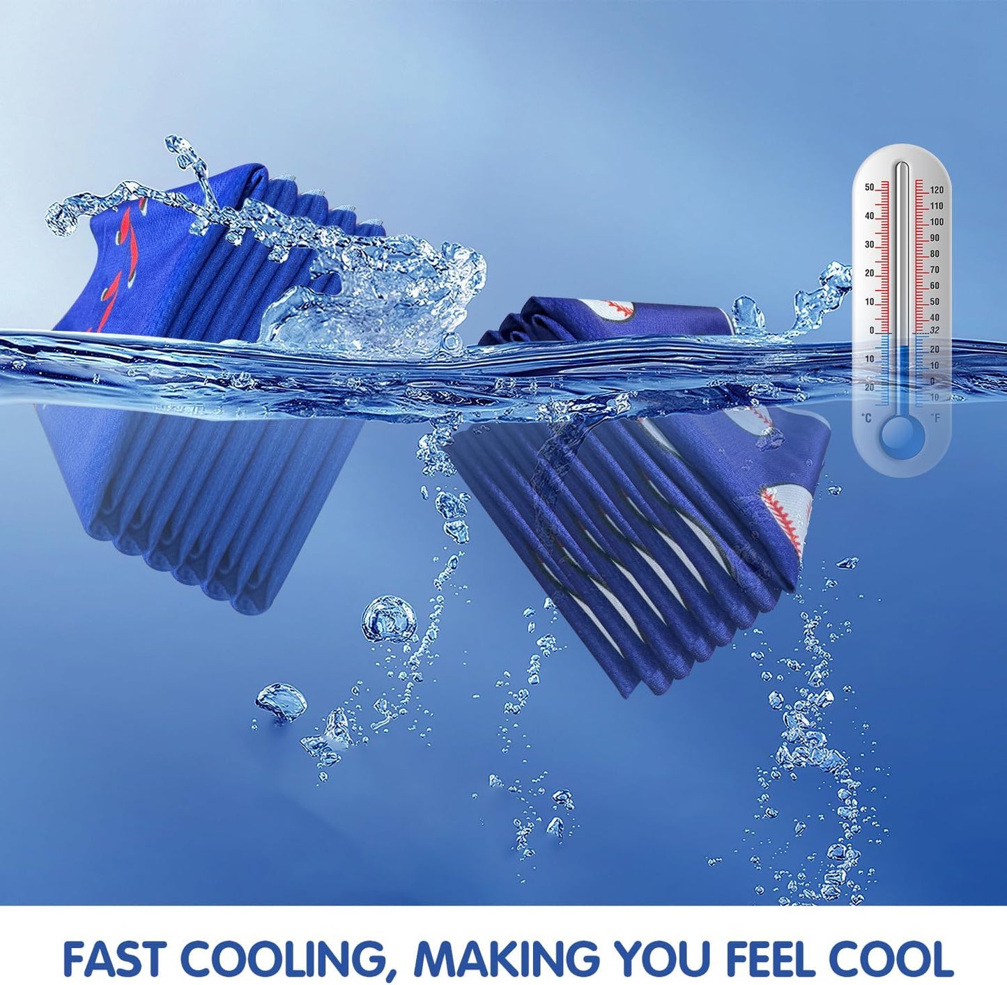 OPSO Softball Cooling Towel Set, 40 x 12 inches, 12 Pack, Microfiber Sports Towels for Baseball, Soccer, Golf LCE Towel Microfiber Sports Towels for Player (Softball)