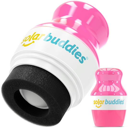 Solar Buddies Sunscreen Applicator - Single Full Pink - Refillable Roll on Sponge Sunscreen, Suncream & Lotion Applicator For Kids, Adults & Families - Holds 3.4fl oz, Perfect Size for Travel