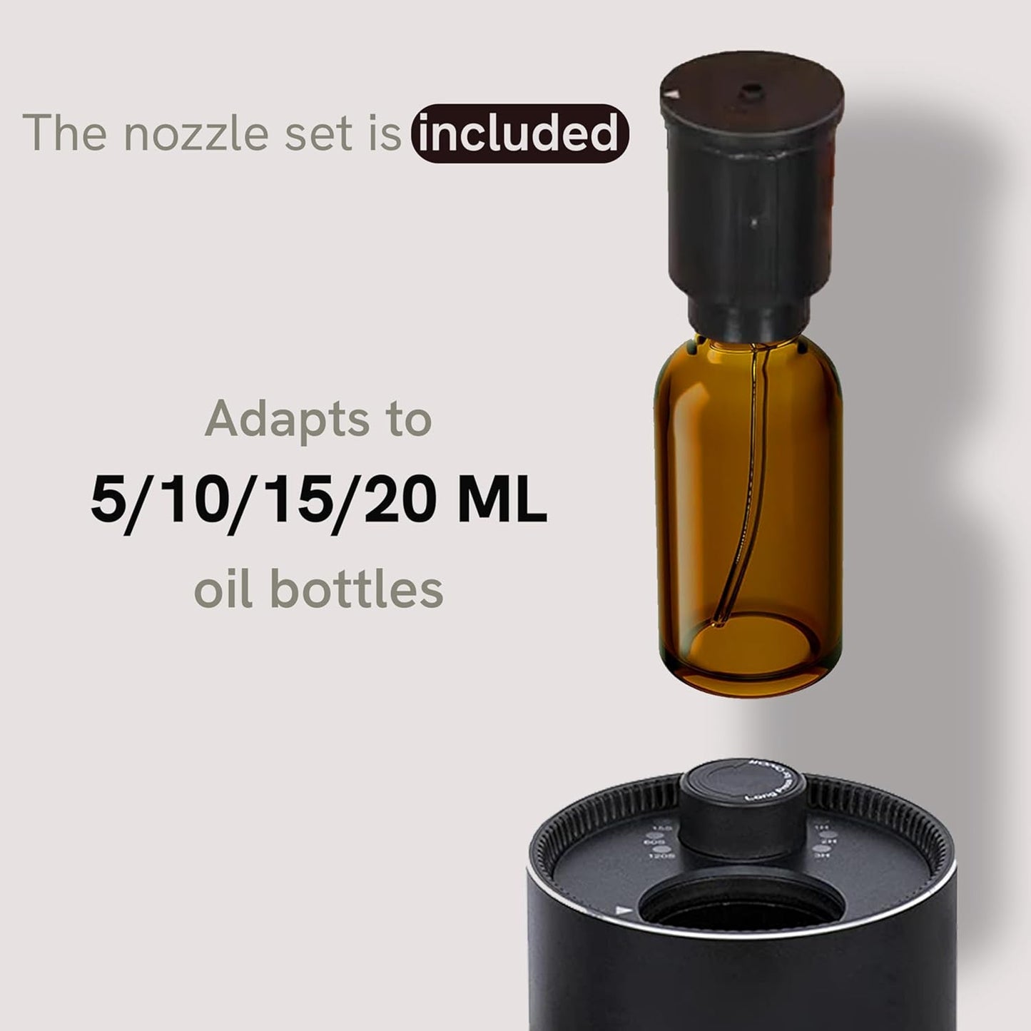 BlueHills Waterless Diffuser Cordless Car Essential Oil Aromatherapy Large Room Portable USB Travel Battery Operated Hotel Home Premium Mini Traveling Diffuser J03 Black