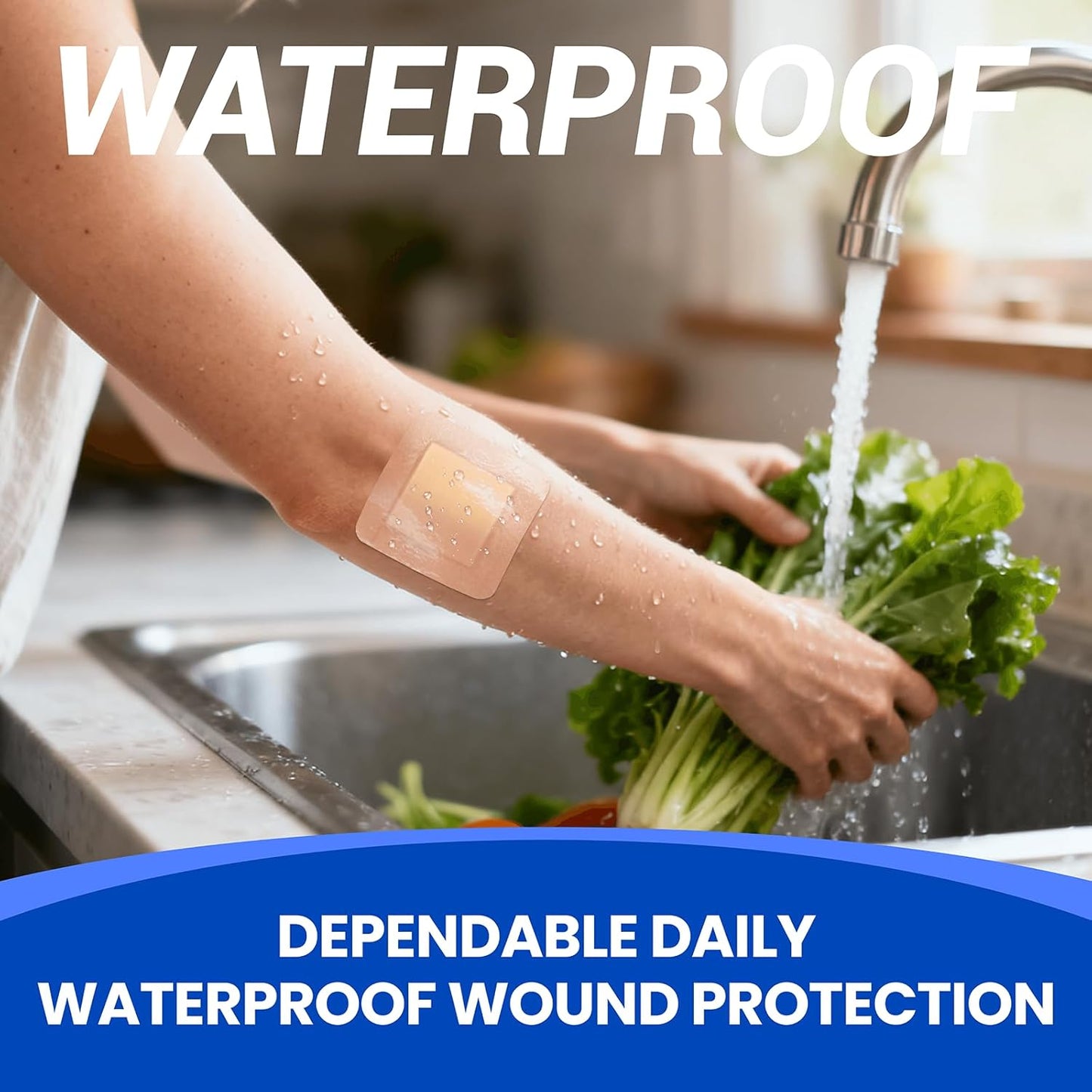 Large Waterproof Bandages 3"x3" Silicone Foam Dressing for Sensitive Skin Wound Care, Adhesive Cohesive Pad with Border for First Aid, 10 PCS, Post Surgical and Trauma Care, Sore, Burn, Pressure