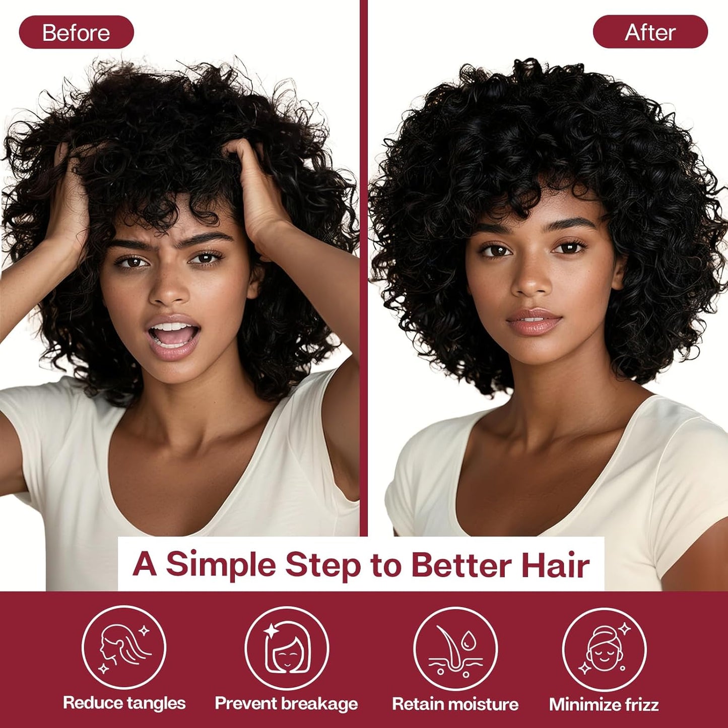 MR&HM Satin Pillowcase for Hair and Skin, Silk Satin Pillowcase 2 Pack, King Size Pillow Cases Set of 2, Silky Pillow Cover with Envelope Closure (20x40, Burgundy)