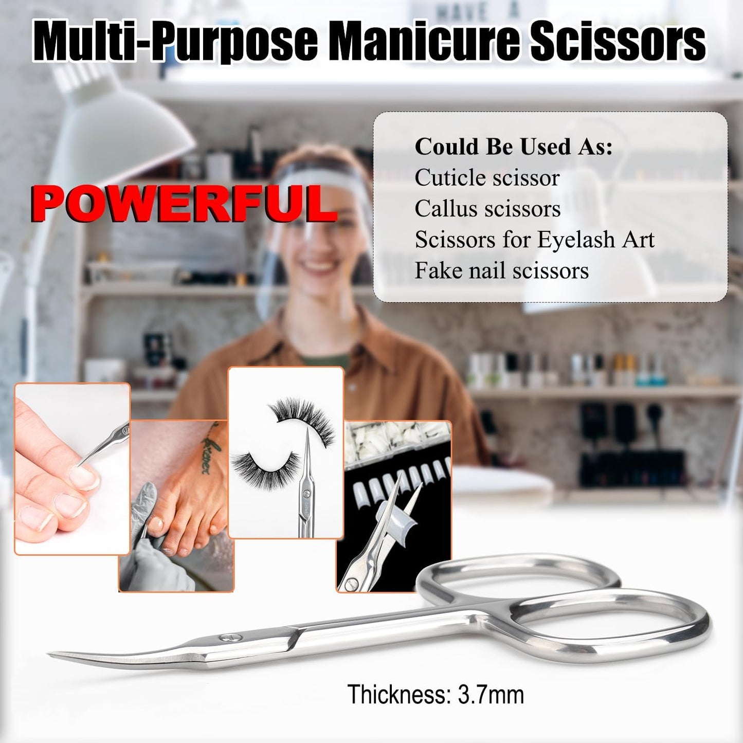 LePinko Cuticle Scissors, Extra Fine Tip, for Manicure and Pedicure, Gifts for Men Women