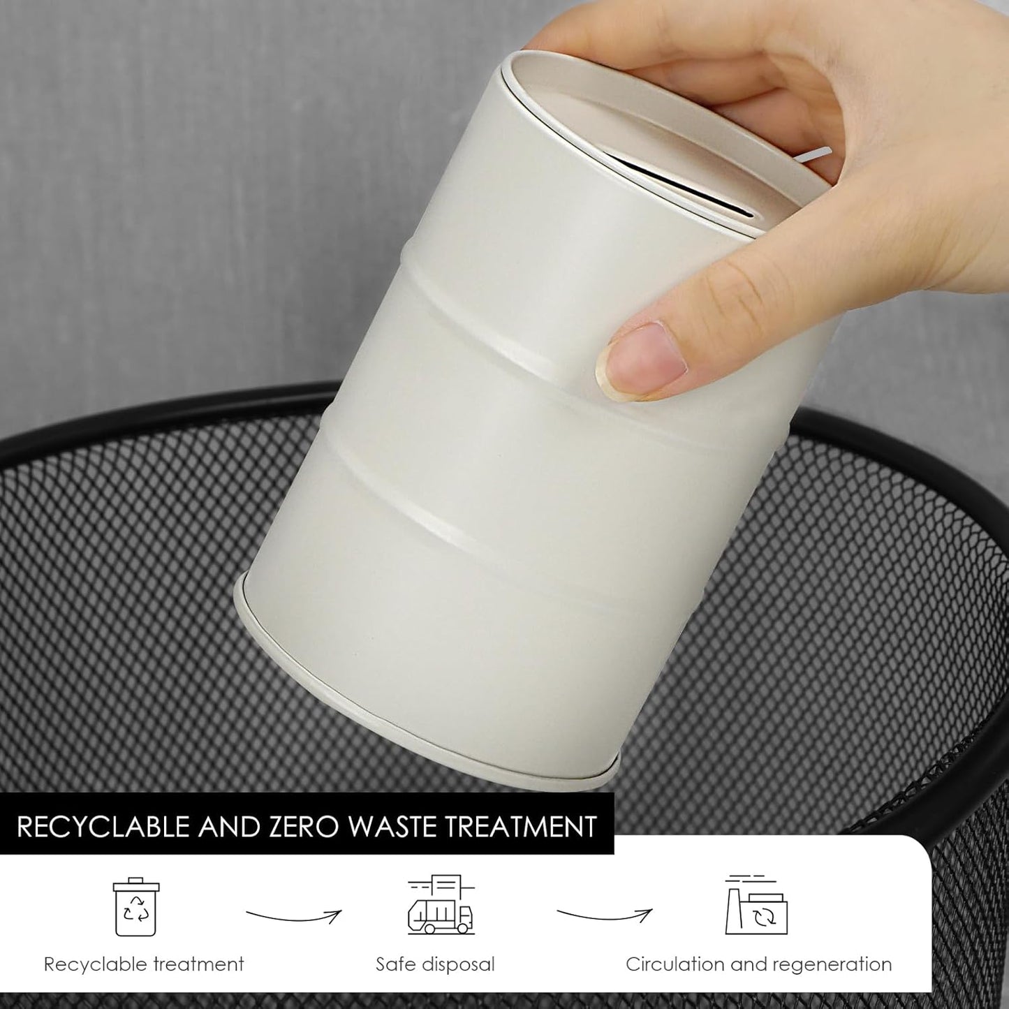 Linkidea Safety Razor Blade Disposal Container Box, Metal Razor Disposal Case Safe Bank for Storing Used Wasted Blades (White)