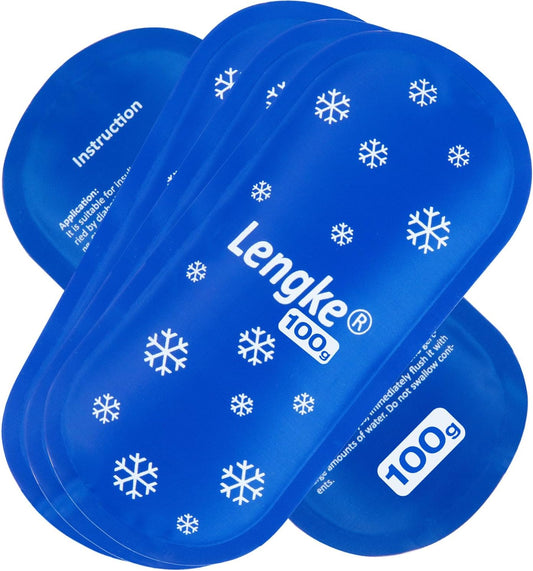 Leng Ke TSA Approved Ice Packs for Travel, 100g Reusable Ice Pack Suitable for Most Insulin Cooler Travel Case (4 Packs)