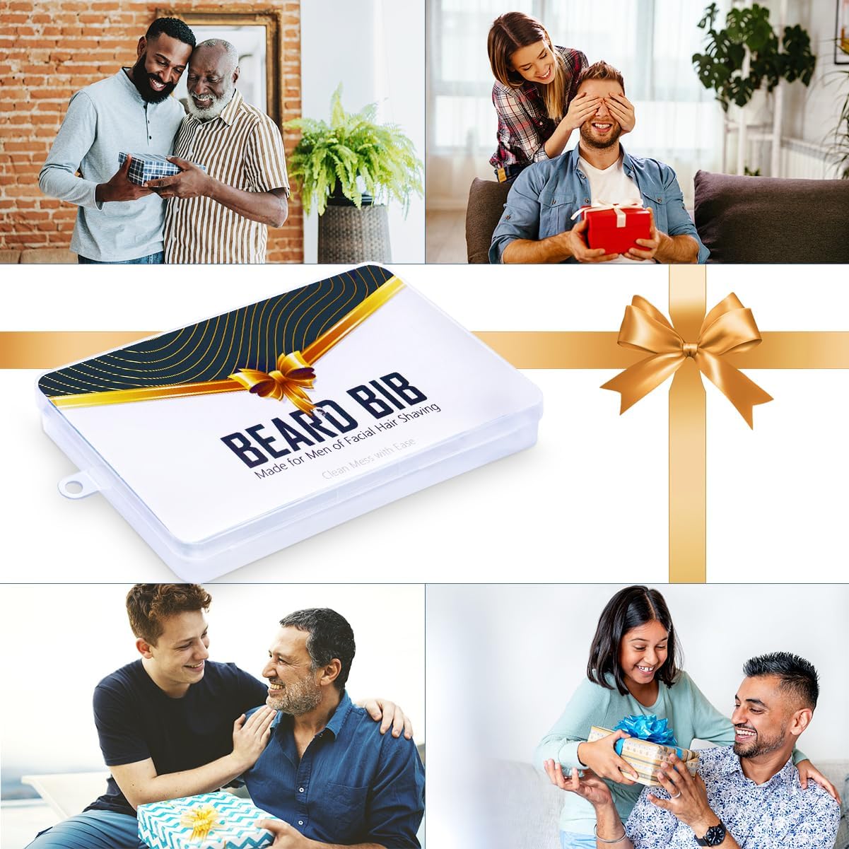 Beard Bib and Apron Catcher for Men Shaving and Trimming, Non-Stick Cape Grooming Cloth, Valentine's Day Gifts