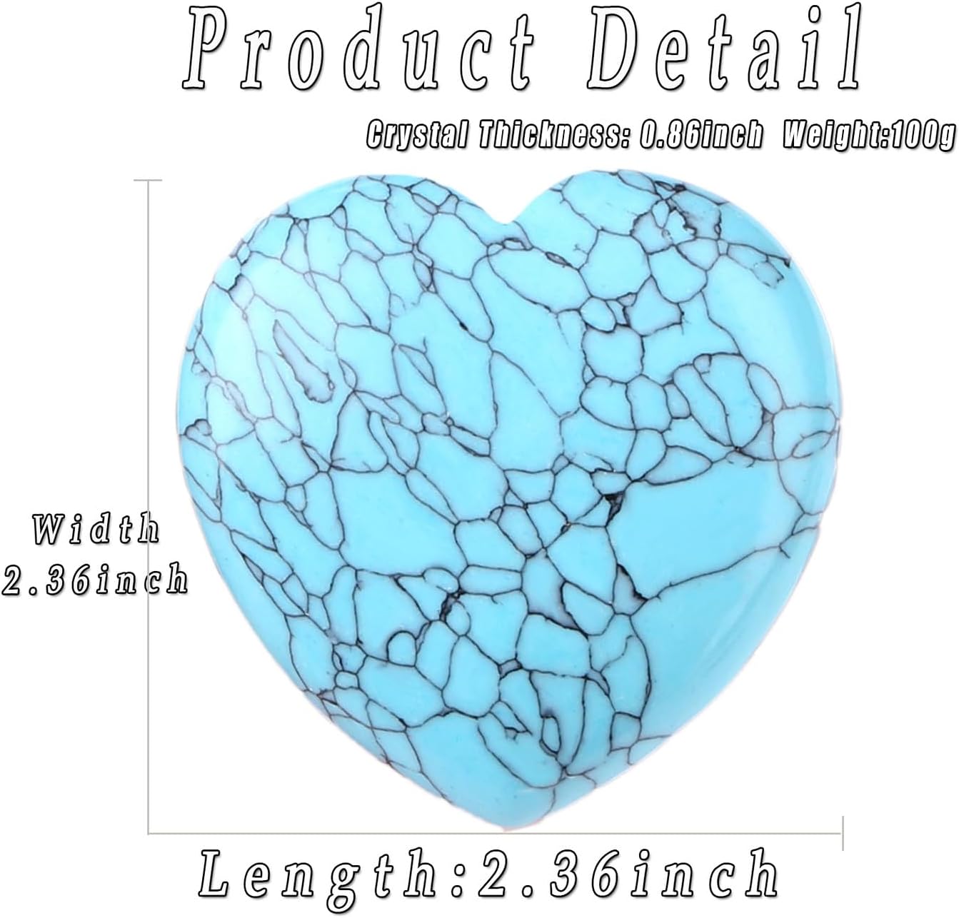 MAIBAOTA 60 mm Green Turquoise Crystals Large Heart Stone Healing Crystals Natural Crystal Heart Reiki Gemstone Polished Heart Shaped Rocks Meditation Mothers Day Crystal Gifts for Mom Her