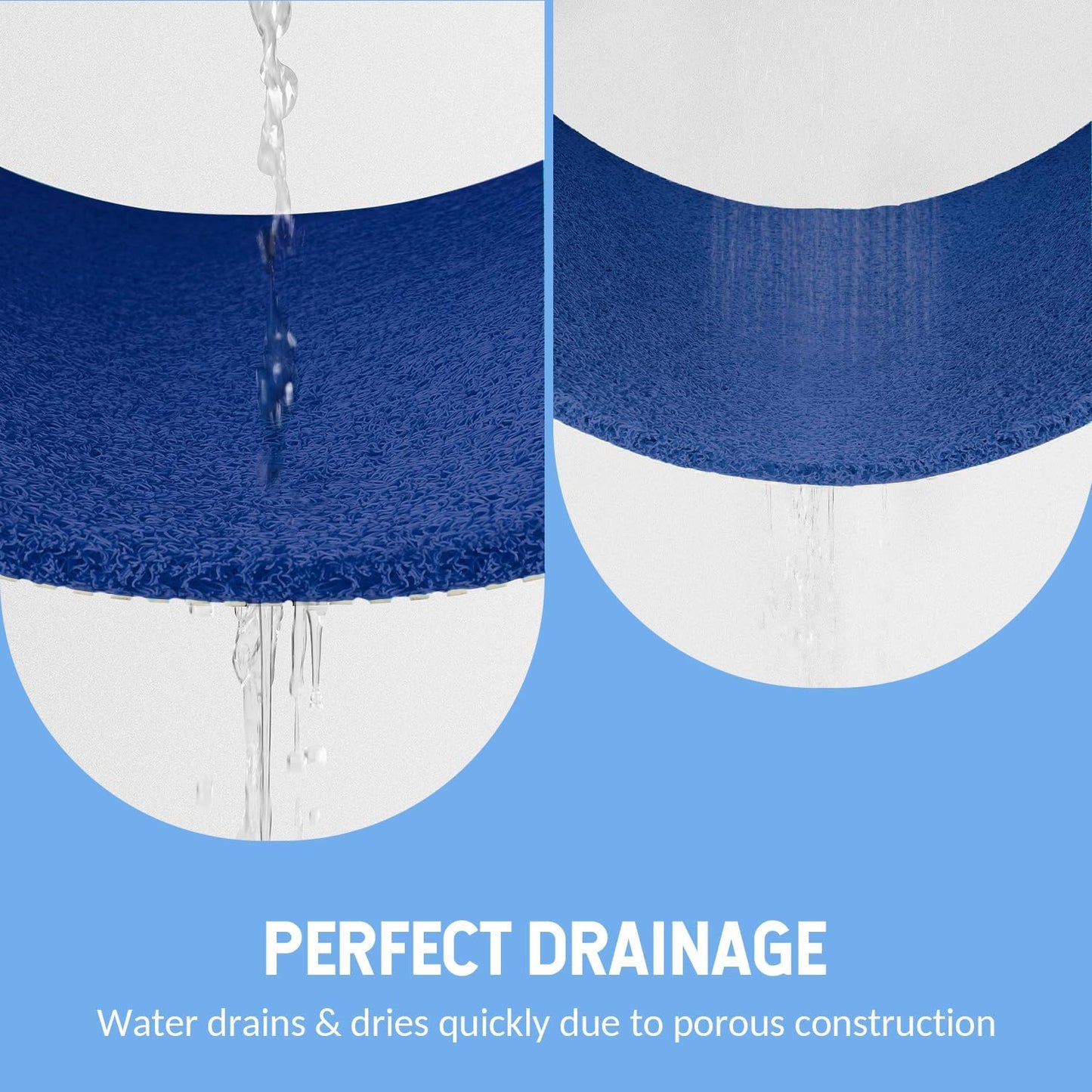 Non-Slip Bathtub Mat, Anti Slip Shower Mat, Fast Drying Bathtub Mats, Foot Scrubber Mat, Anti Slip Mat for Tub, Floor, Bathroom, Kitchen, Home, Hotel (Navy Blue 36"×24")