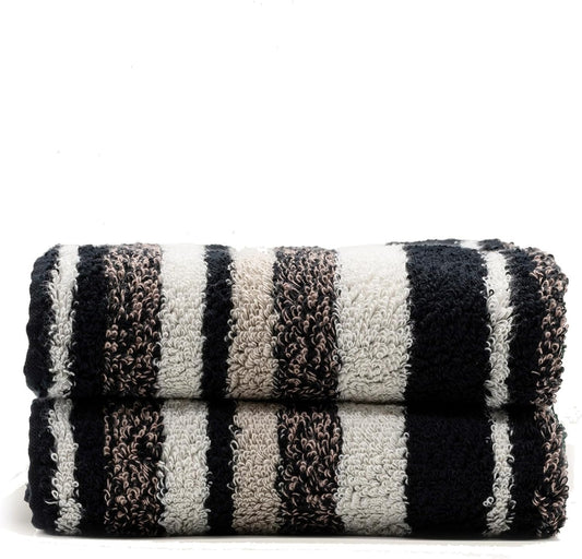 Italic Ultraplush 100% Australian Cotton Washcloths - Set of 2 Luxury Plush Face Wash Cloths, Soft and Absorbent 800 GSM for Bathroom, Spa, Gym, Face and Body (Stripe Multi Color)