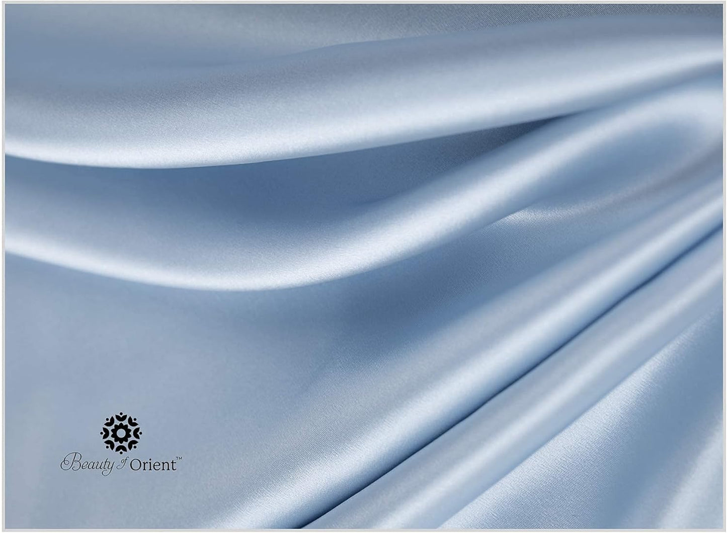 25 Momme Premium Mulberry Silk Pillowcase for Hair and Skin | Handcrafted Hypoallergenic & Anti-Acne Silk Pillow Cases with Zipper | Standard - 20" x 26", Frosty Blue