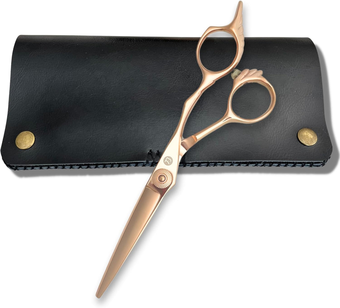 Gold Hair Cutting Shears for Professional Hairdresser - 6" Gold Hair Scissors - Japanese 440C Steel - Super Hard, Sharp Cutting Edge - Saki Shears Tsuru Gold