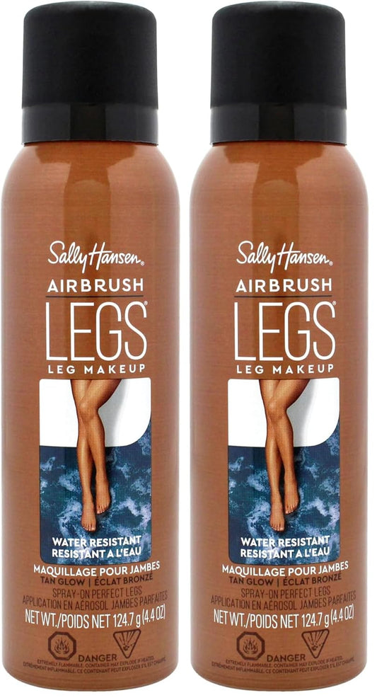 Sally Hansen Airbrush Legs, Leg Spray-On Makeup, Tan Glow 4.4 Oz (Pack of 2)