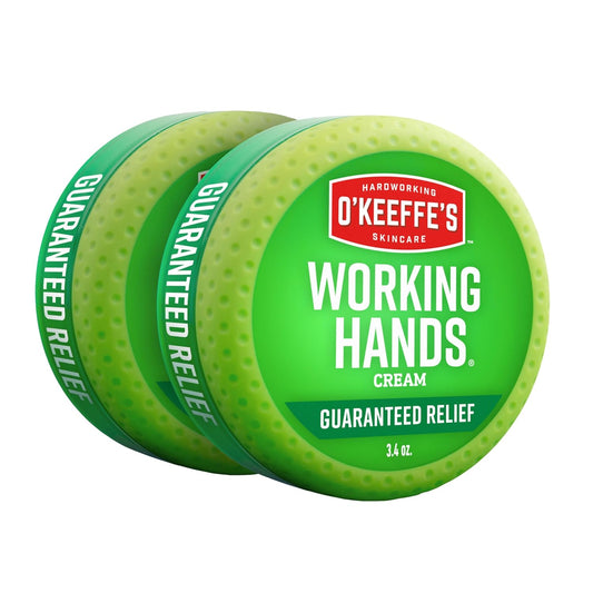 O'Keeffe's Working Hands Hand Cream for Extreme Dryness - 3.4 oz Jar (2 Pack) - Repairing Skincare for Cracked, Dry Hands