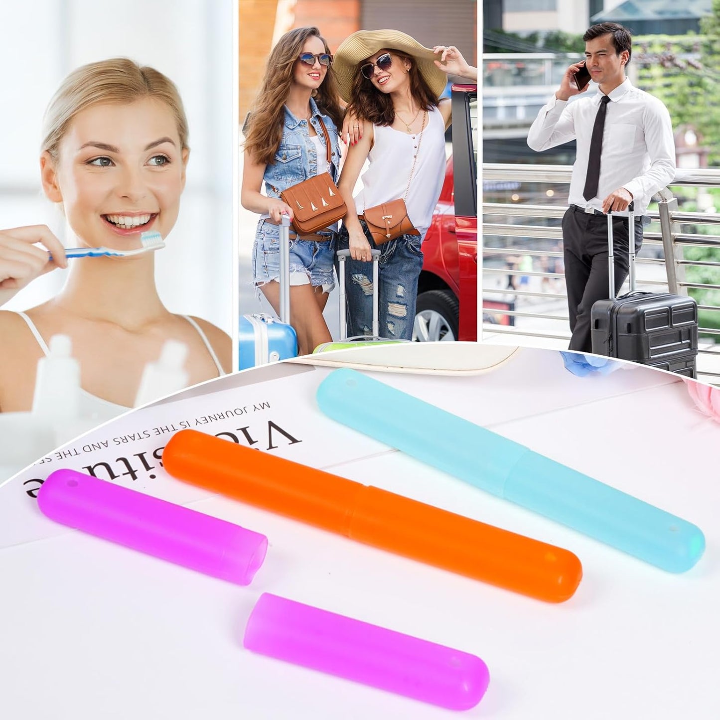 Plastic Toothbrush Case Mix Colors Portable Dust-proof Toothbrush Cases Toothbrushes Holder for Daily and Travel Use (24)