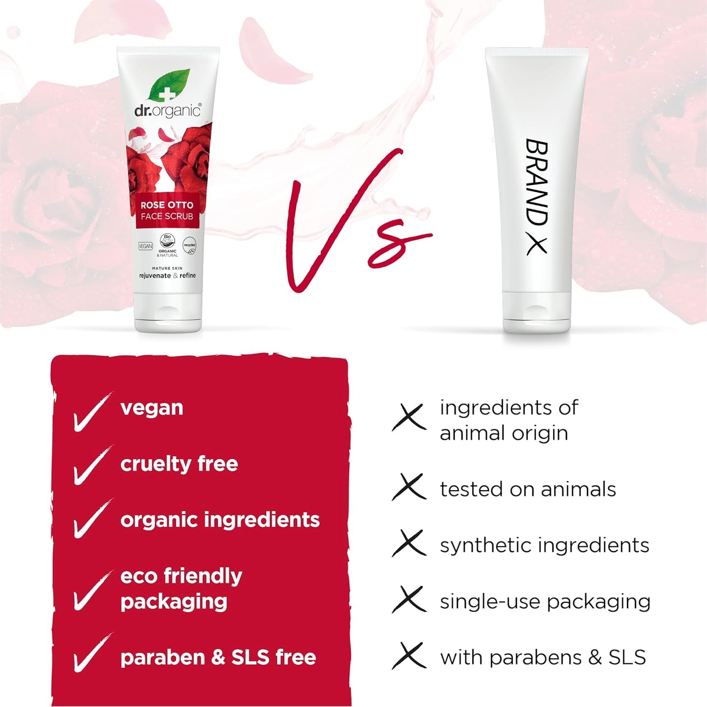 Dr. Organic Rose Otto Face Scrub | Deep Exfoliation, Aids in Healthy Aging, Promotes Radiant Glowy Skin, Vegan, Certified Organic, Natural, 125 mL / 4.2 fl oz