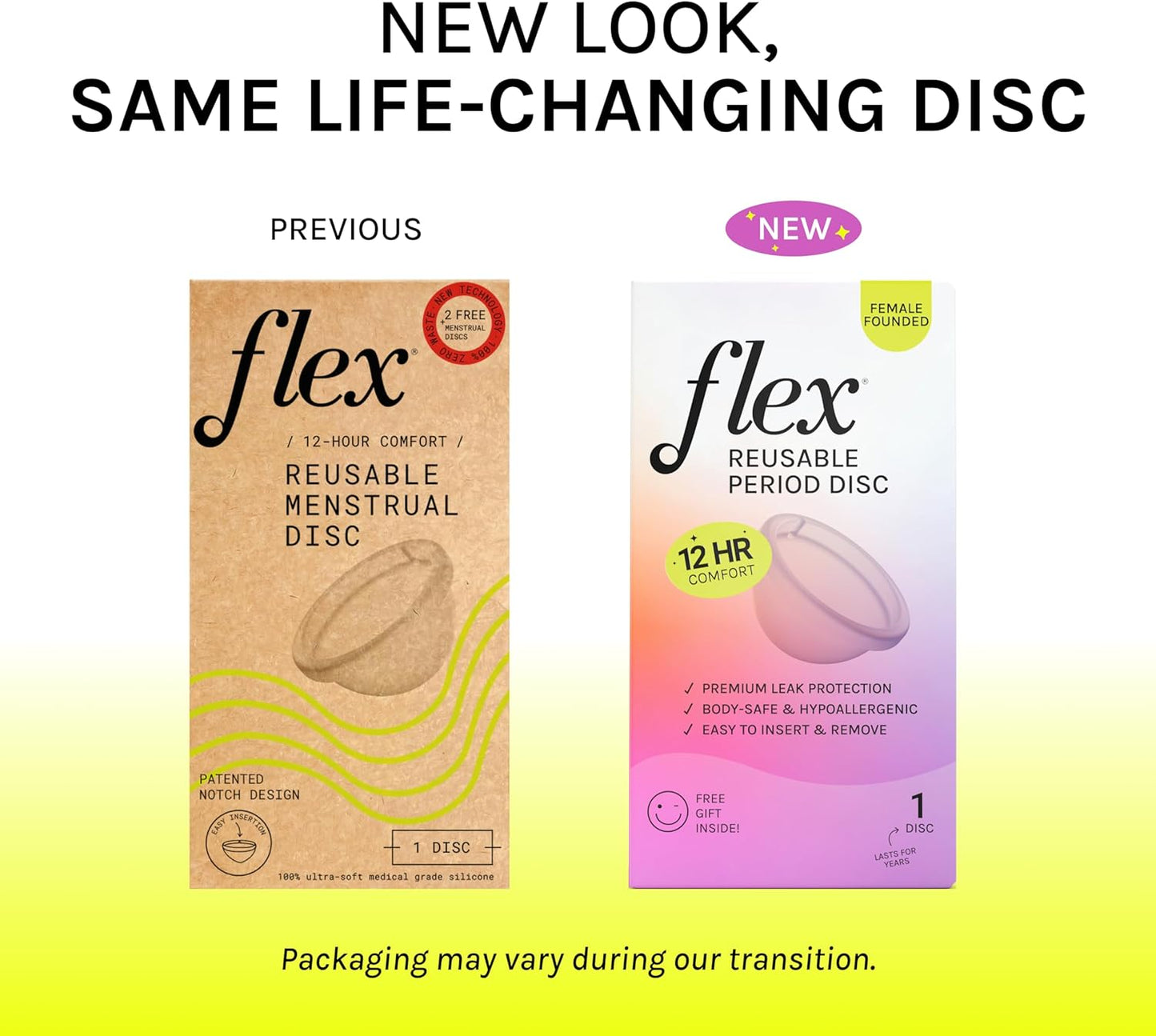 Flex Reusable Disc | Reusable Menstrual Disc | Tampon, Pad, and Cup Alternative | Capacity of 6 Super Tampons | Lasts for Years | Includes Carrying Pouch & 2 Free Disposable Discs