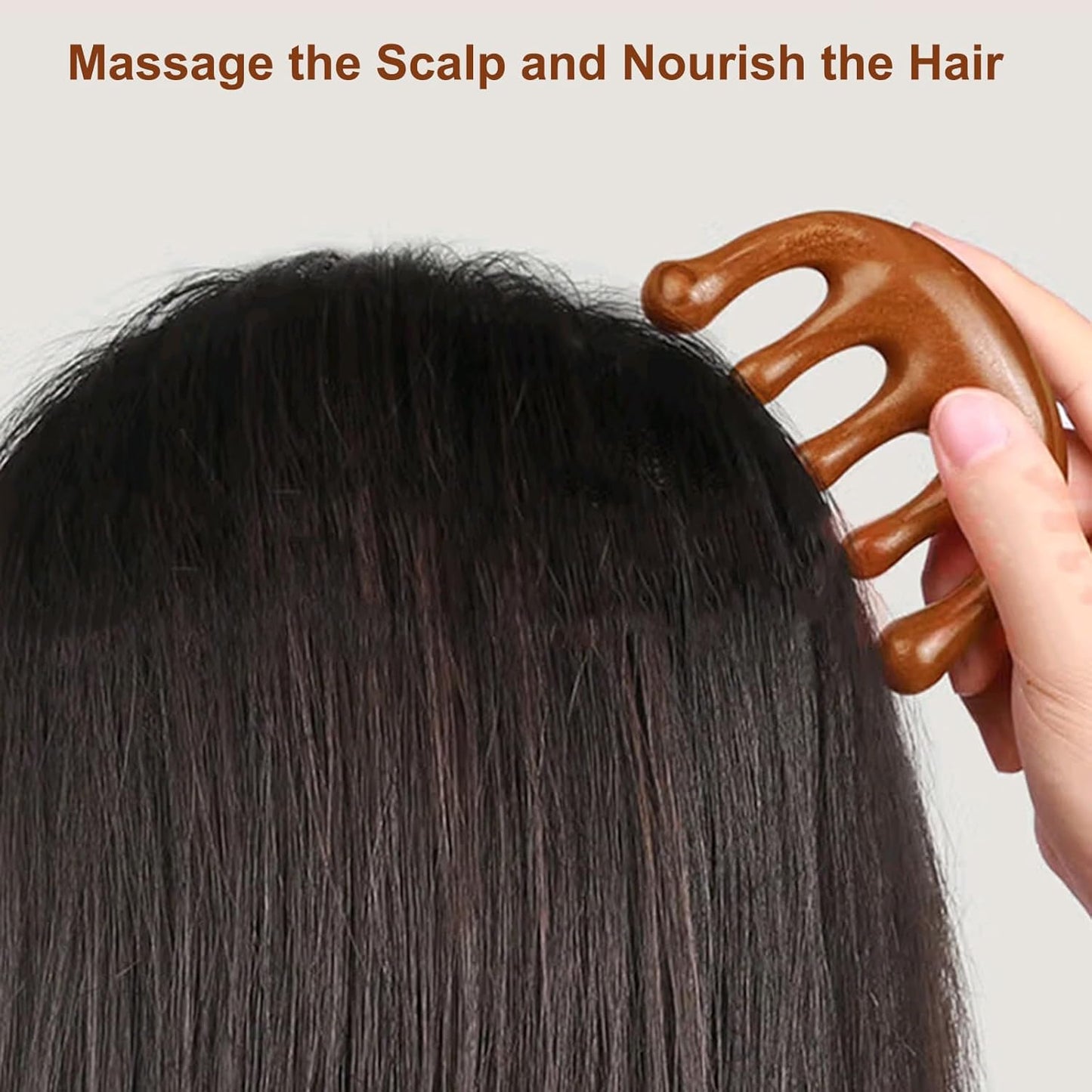 Wooden Scalp Massager Comb & Head Massage Tool, Scalp Gua Sha Wooden Combs for Women and Men (Classic Comfort)