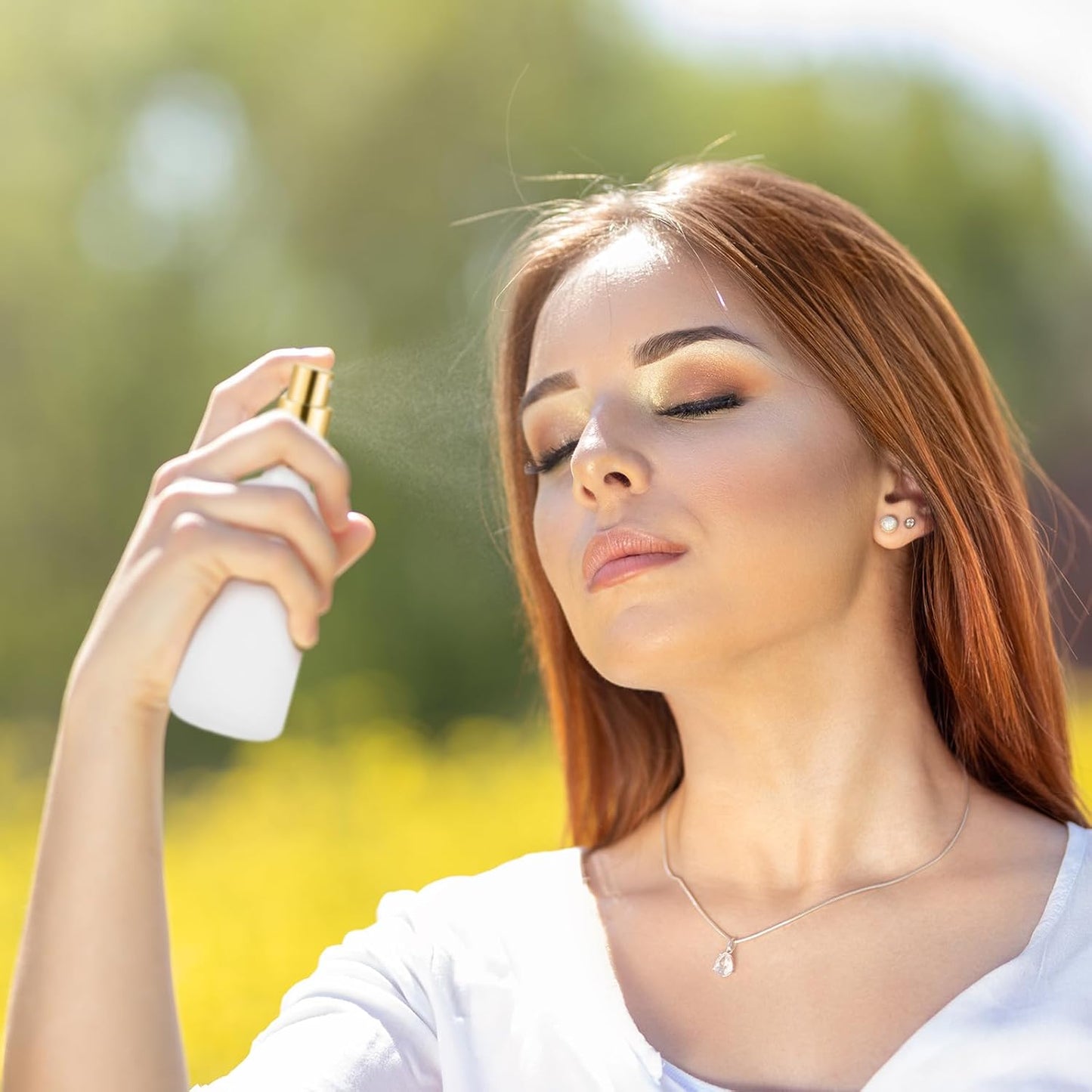 Roshtia 30 Pcs 3.4 oz/ 100 ml Gold Glass Spray Bottle Refillable Perfume Atomizer Clear Decorative Empty Bottles with Fine Mist Sprayer Pump for Face Body Travel