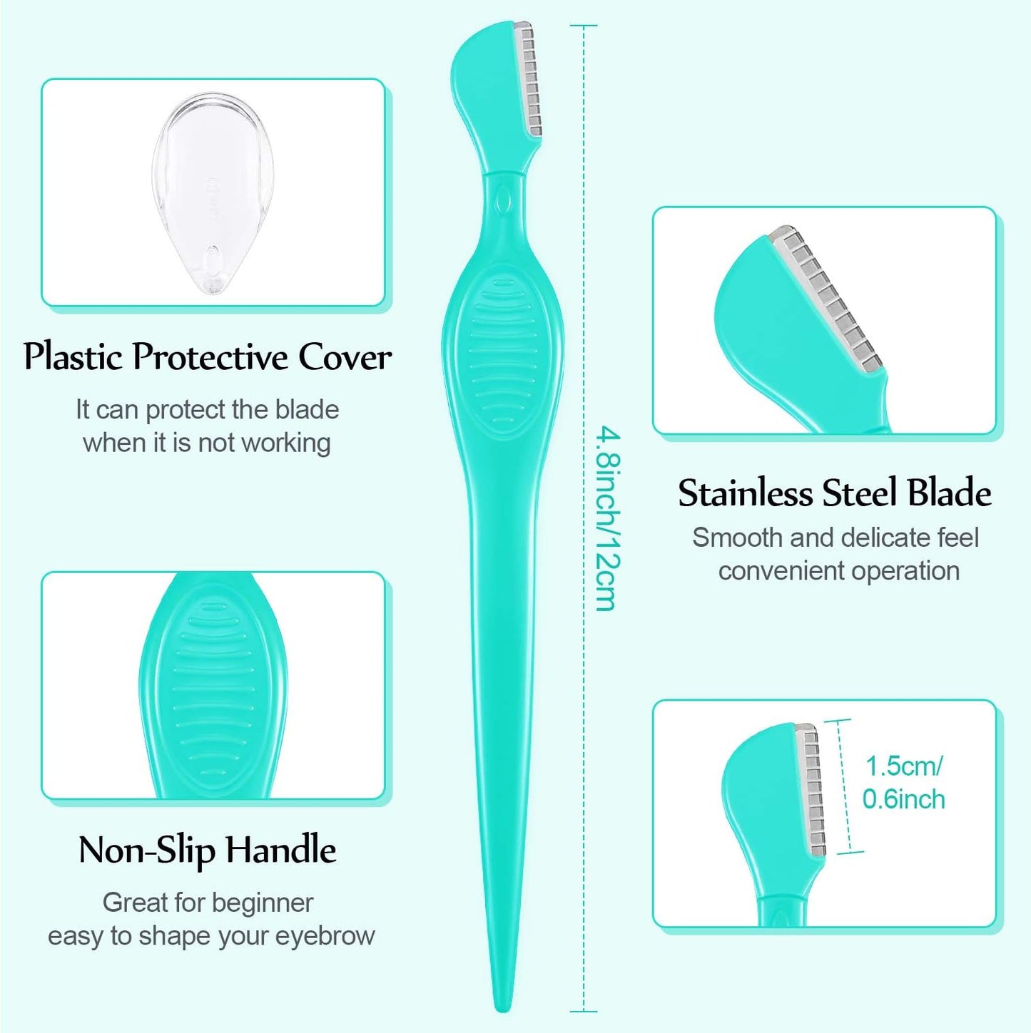 Mudder 21 Pcs Eyebrow Razor Eyebrow Shaver Facial Razor Multipurpose Face Trimmers with Precision Cover for Women Makeup Care Tools(Green, Blue, Yellow)