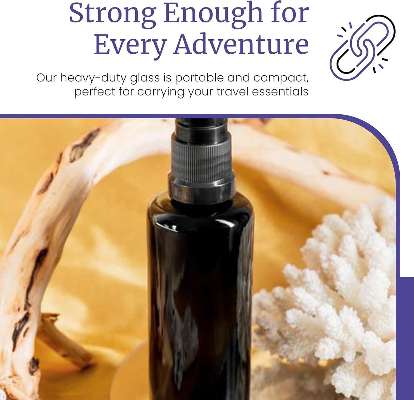 Infinity Jars 30 Ml (1 fl oz) Refillable Ultraviolet Black Glass Pump Bottles Leak-Proof Travel Containers for Toner, Sanitizer, Beard Oil, Hair Serum, Essential Oils 10-Pack