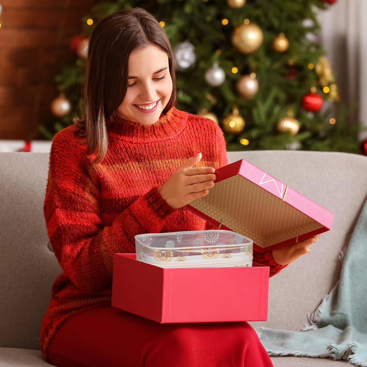 PACKISM TSA Approved Toiletry Bag - Beige Bohemian Print Clear Cosmetic Bag, Suitable for Gifts, with Supporting Frame, Perfect for Travel Essentials, Thick No Smell