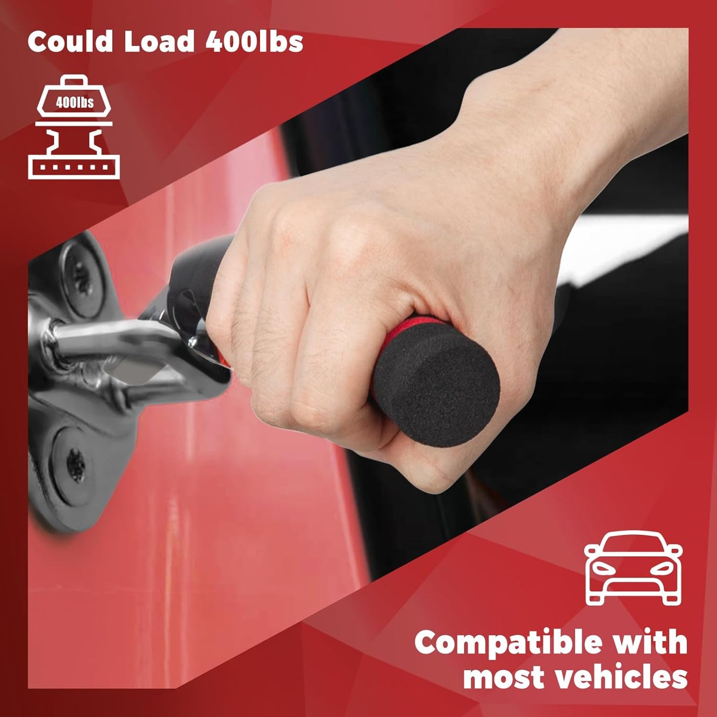 Car Handle Assist for Elderly Car Door Handle, Mobility Car Assist Transfer Support Handle, Multifunction Automotive Grab Handles, Aids for Disabled and Elderly（1Pack, Red）