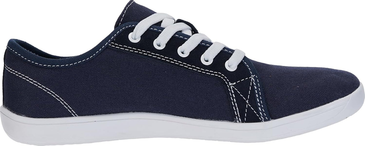 WHITIN Women's Canvas Barefoot Shoes | Wide Width Minimalist Sneakers | Classic Fit Low Top
