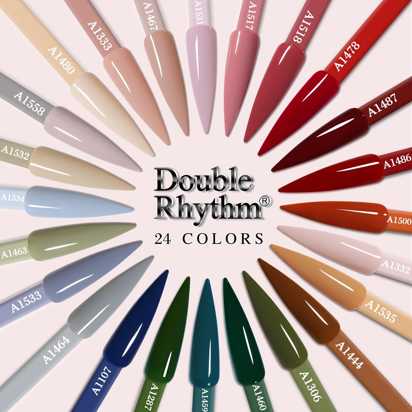 Double Rhythm 28Pcs 0.5Oz Gel Nail Polish Set Same Color Same Bottle Soak Off Gel Polish Kit Nail Art Manicure Salon DIY at Home for Women (Burgundy Green Collection-T24-1)