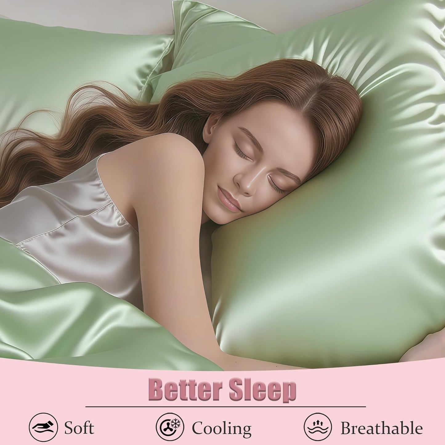 Mulberry Silk Pillow Cases 2 Pack Standard Size with Zipper, Ultra Smooth Soft Breathable Cooling Pillow Cases for Hot Sleepers, Silk Satin Pillowcase for Hair and Skin Set of 2, Gifts for Women