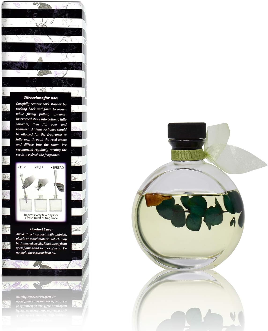 LOVSPA Reed Diffuser Set, Unwind Eucalyptus & Mint Scented Oil Diffuser with Sticks, Home Fragrance Accessories for Bathroom Shelf Decor, Aroma Diffusers for Home or Office Desk, USA Made