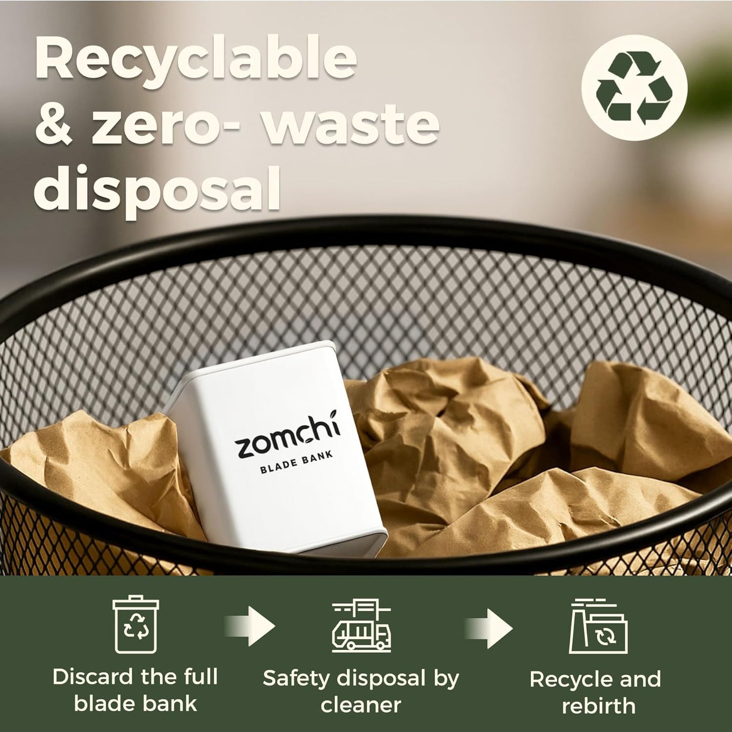 ZOMCHI Razor Blade Bank for Safety Razor Blade Storage, White