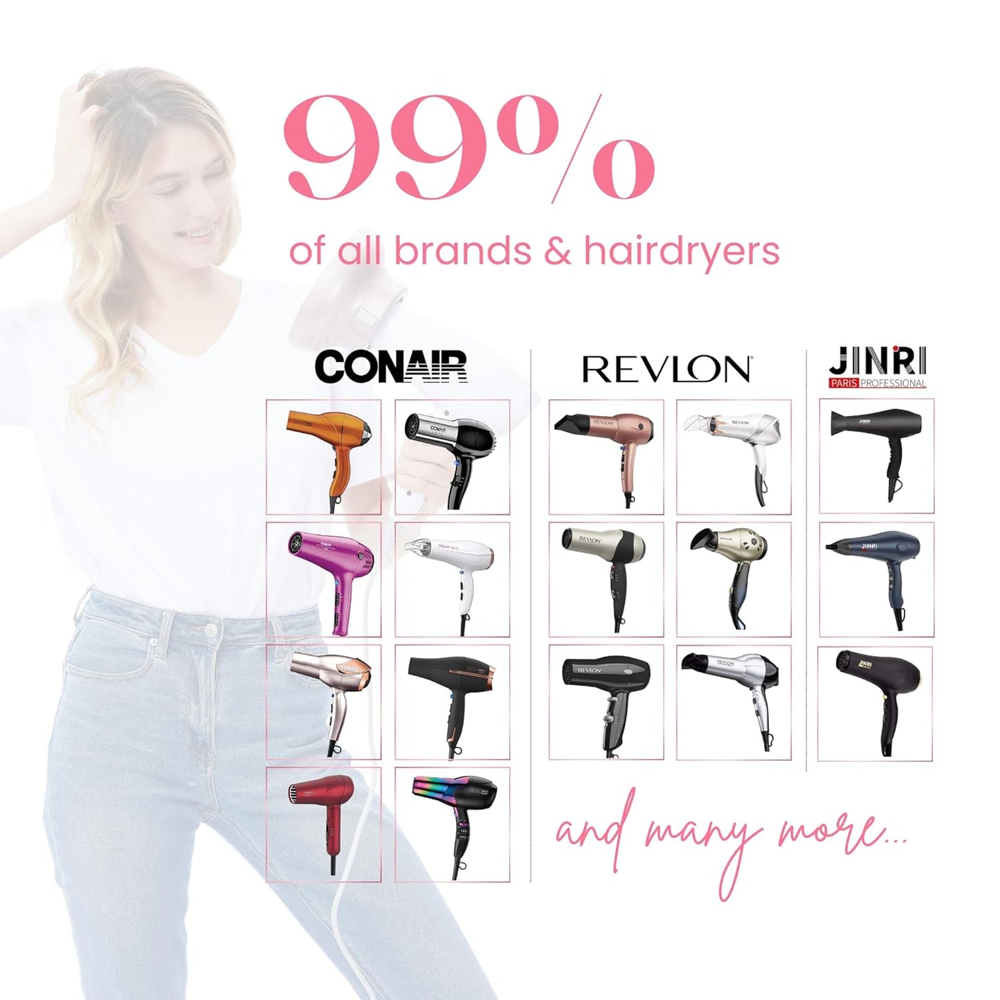 Universal Hair Diffuser “Super Sturdy” 1.7 Inch to 2.6 Inch for Natural Curly and Wavy Hair, Hair Dryer Attachment (Gold)