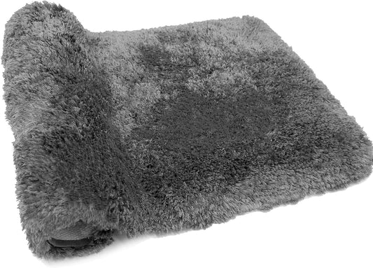 FIFU Bathroom Runner Rug 24" W x 60" L, Bath Mats for Bathroom, Bedroom & Kitchen, Non-Slip Rubber Latex Backing, Comfort & Soft Shower Bathmat & Carpet for Sink, Home & Hallways, Dark Gray