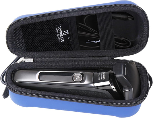 Hard Storage Case for Krovena Electric Shaver/Philips Norelco Norelco Shaver Series 2100 2300 3500 6800 3100 5500 5100 5100 5300 5700 6880 7000 7100 7200 Rotary Shaver (Case Only) (PU, Blue+Black)