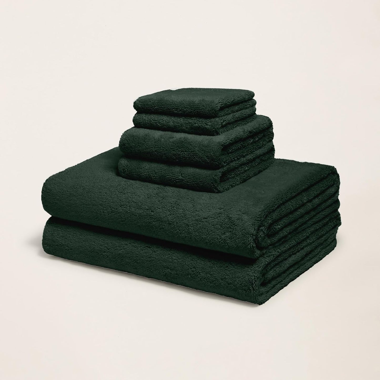 Italic Ultraplush Luxe 6 Piece Towel Set – 2 Bath Sheets, 2 Hand Towels, 2 Washcloths – 800GSM Soft, Highly Absorbent & Quick Drying, Resort Grade 100% Australian Cotton Towels (Deep Forest)