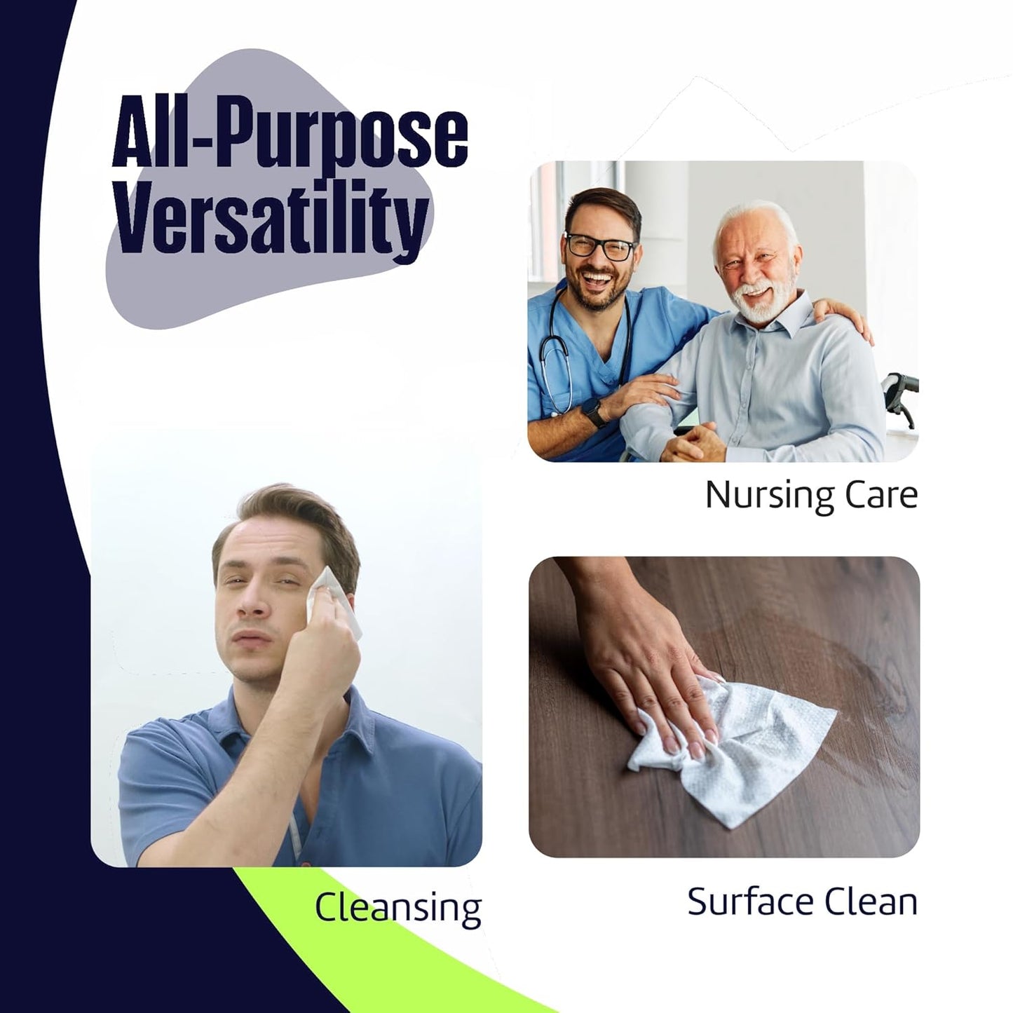 Adult Wipes for Elderly 12 Pack - Hospital Grade Extra Large Extra Thick Disposable Washcloths for Adult Bathing & Shower Alternative - Fragrance-Free XXL