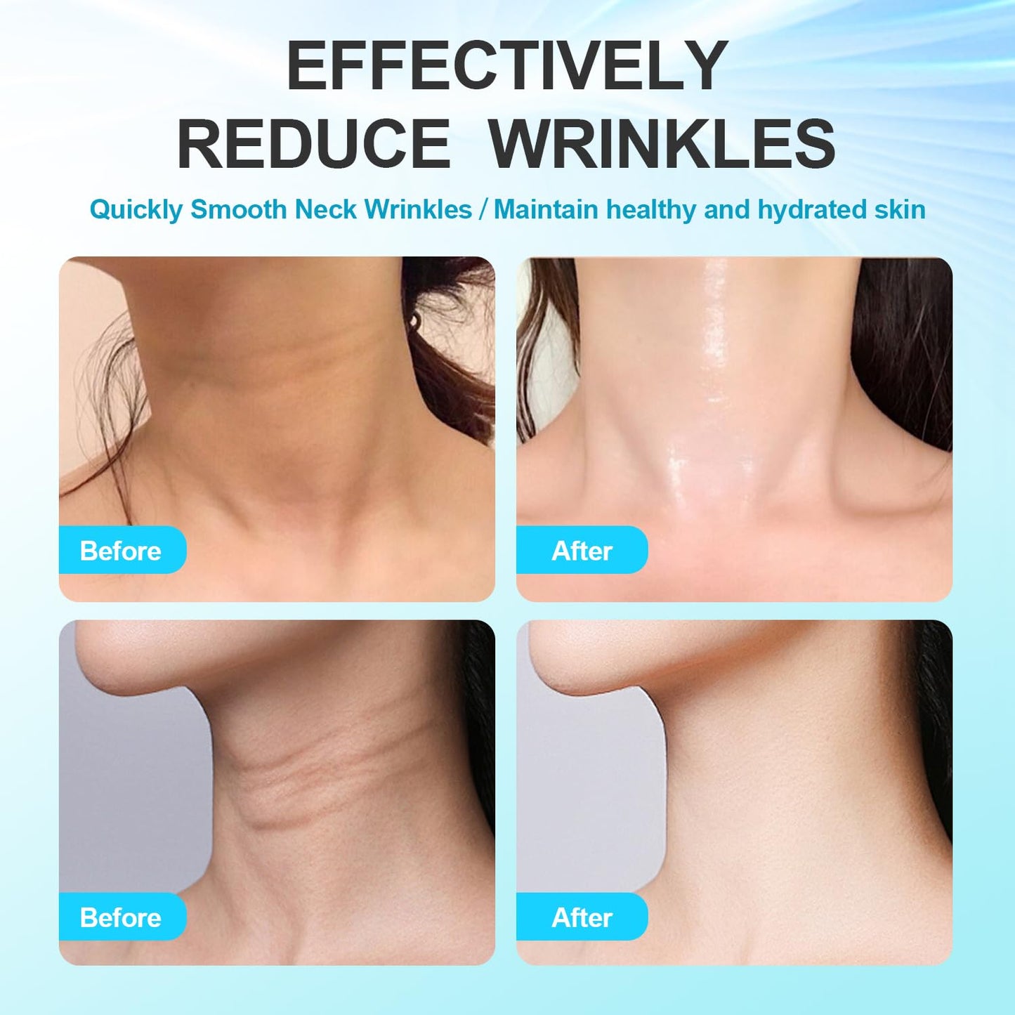 Neck Wrinkle Patches, 5 PCS Neck Tape Lifting Invisible for Firming and Tightening, Anti-Wrinkle Patches to Smoothing Skin