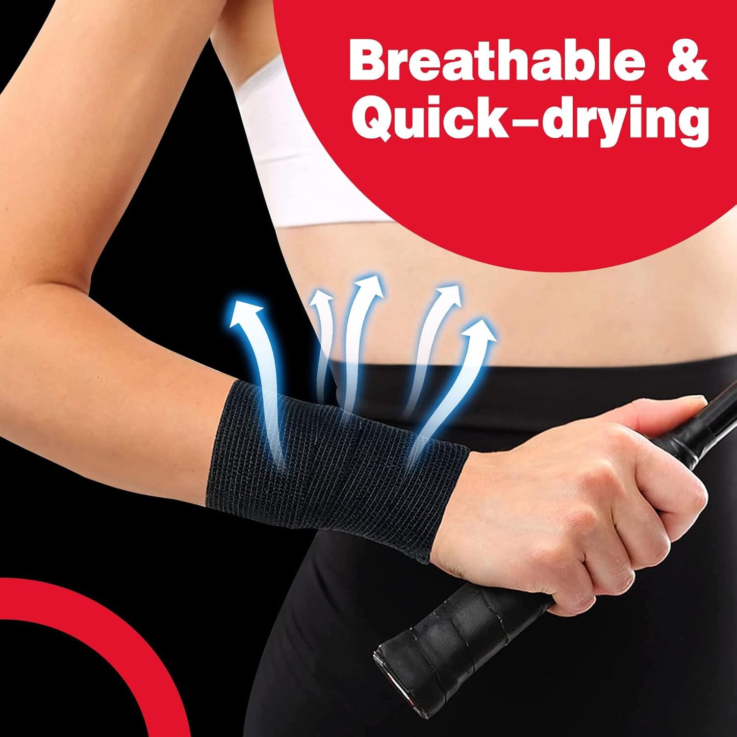 AZEN 16 Pack Self Adhesive Bandage Wrap Black, 2" X 5 Yards Black Athletic Tape, Vet Wrap, Tattoo Grip Tape Wrap，Ankle Tape, Cohesive Bandage Wrap