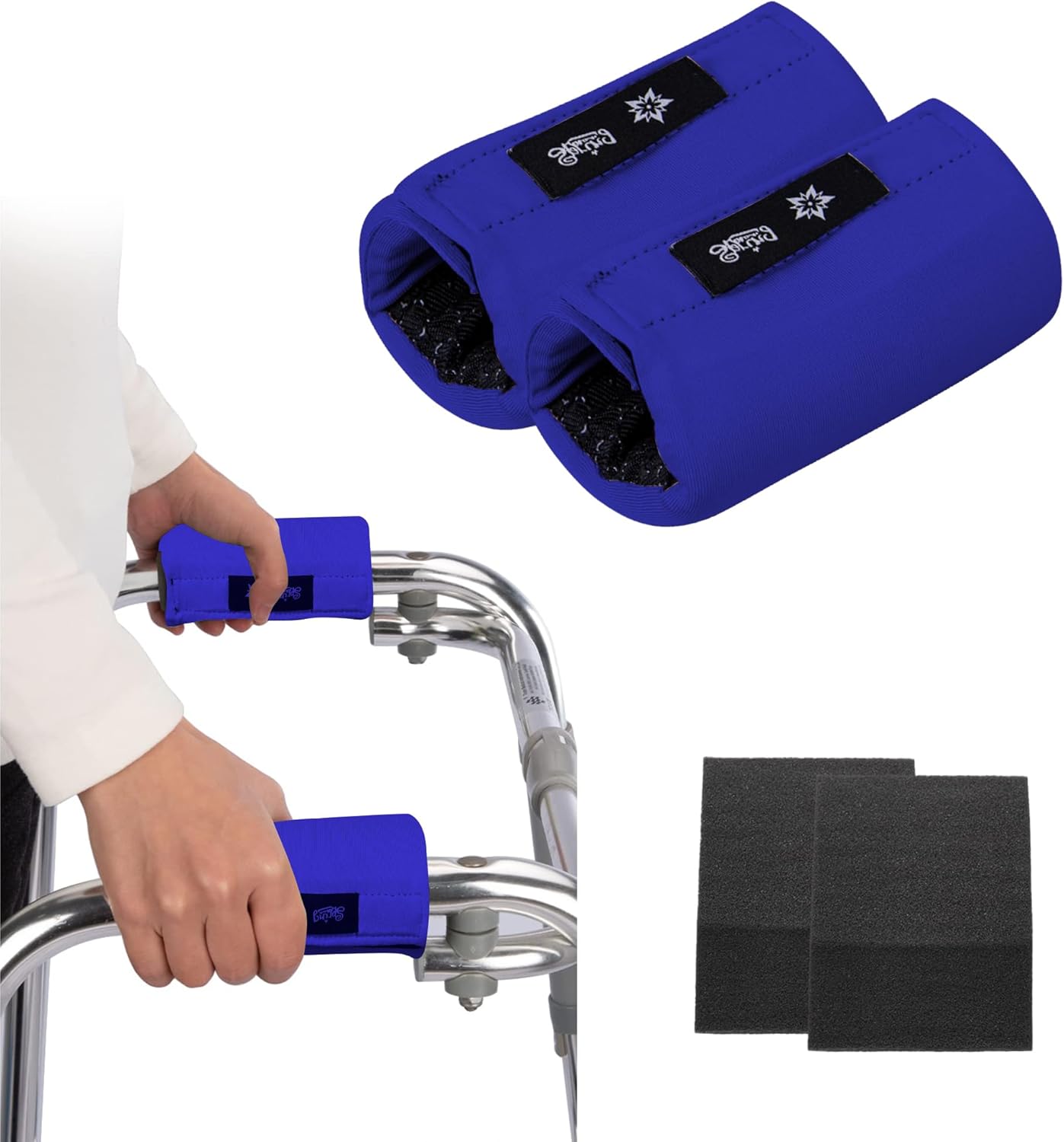 Spring Seaon Universal Walker Handle Padded -Hand Grip (2 Pack) Covers Non-Slip Cushion Padding for Folding Rolling Walker,Rollator Handle-Crutch Handle Pad Grips- Mobility Aid