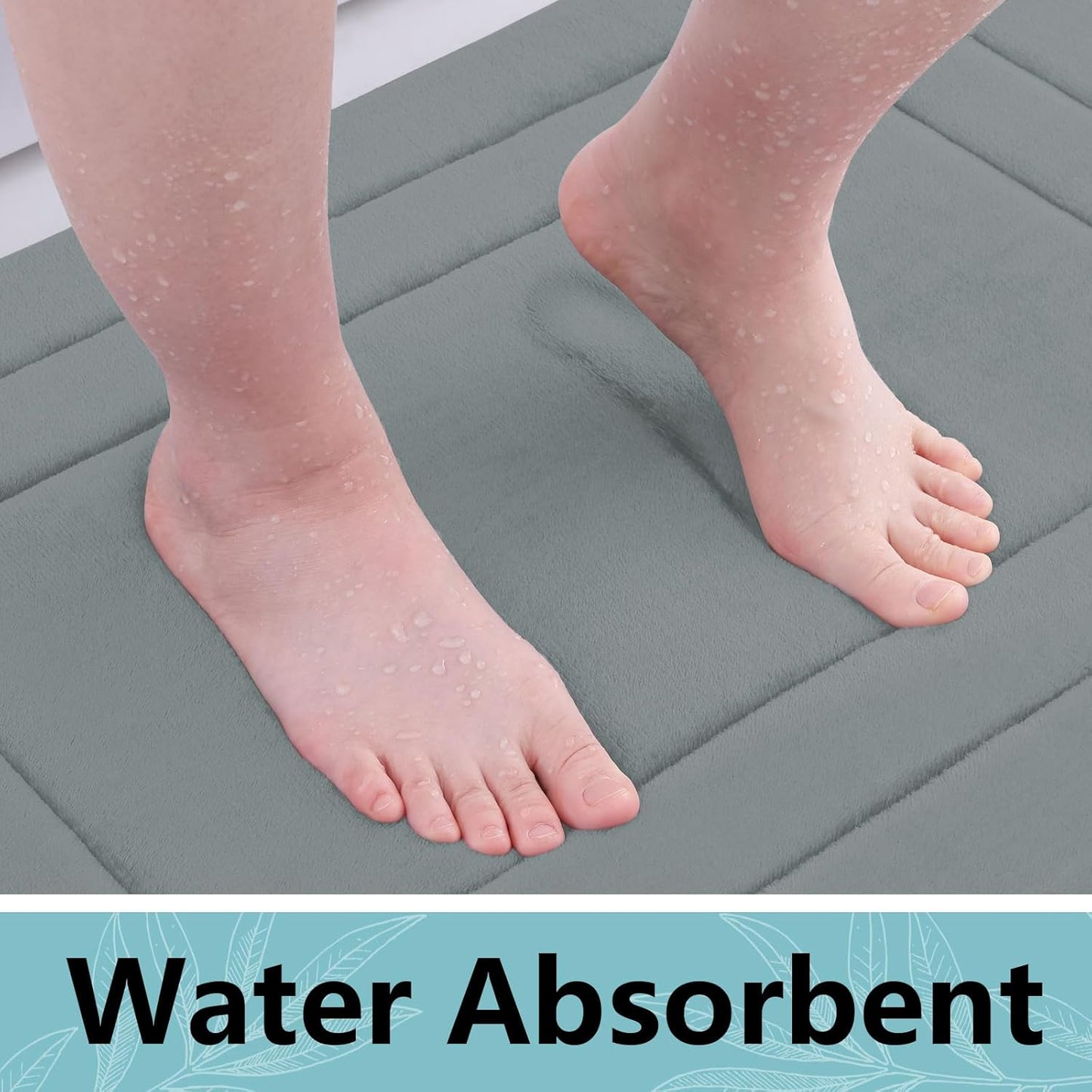 Arotive Memory Foam Bathroom Rug Mat 54x24, Ultra Soft and Absorbent Bath Mat, Machine Wash Dry, Comfortable Bath Rug Carpet for Bathroom Floor, Tub and Shower, Grey