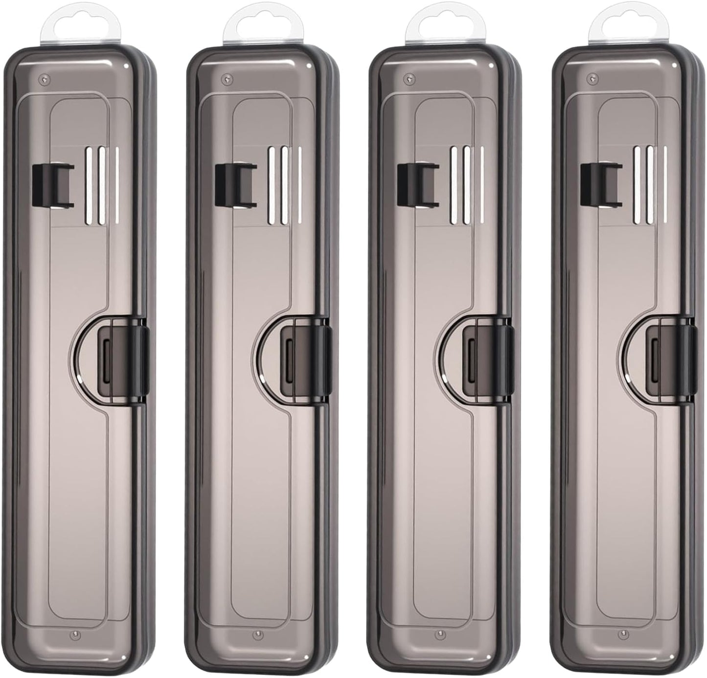 4Pcs Toothbrush Travel Case, Plastic Portable Tooth brush Holder for Traveling, Bathroom, Camping