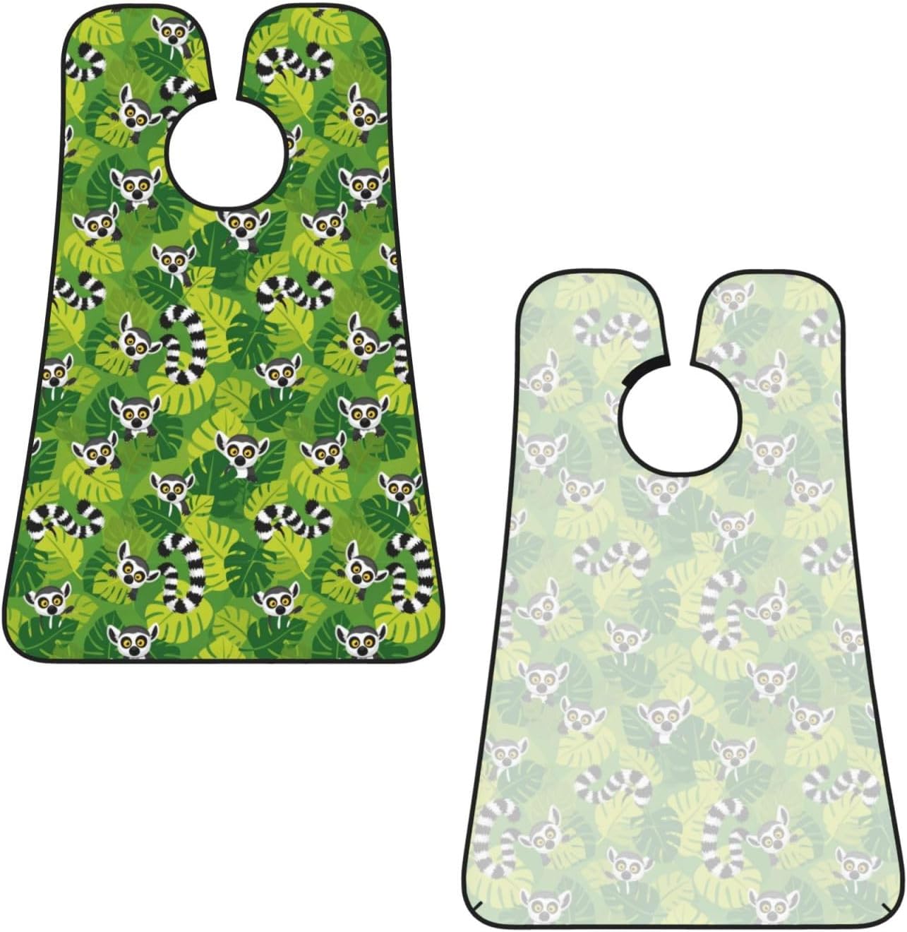 Waterproof Beard Trimming Bib, Non-Stick Hair Catcher for Men Shaving, Grooming Apron for Husband Dad, Tropical Green Leaves Exotic Jungle Animal Lemurs Monkey Shave Bib