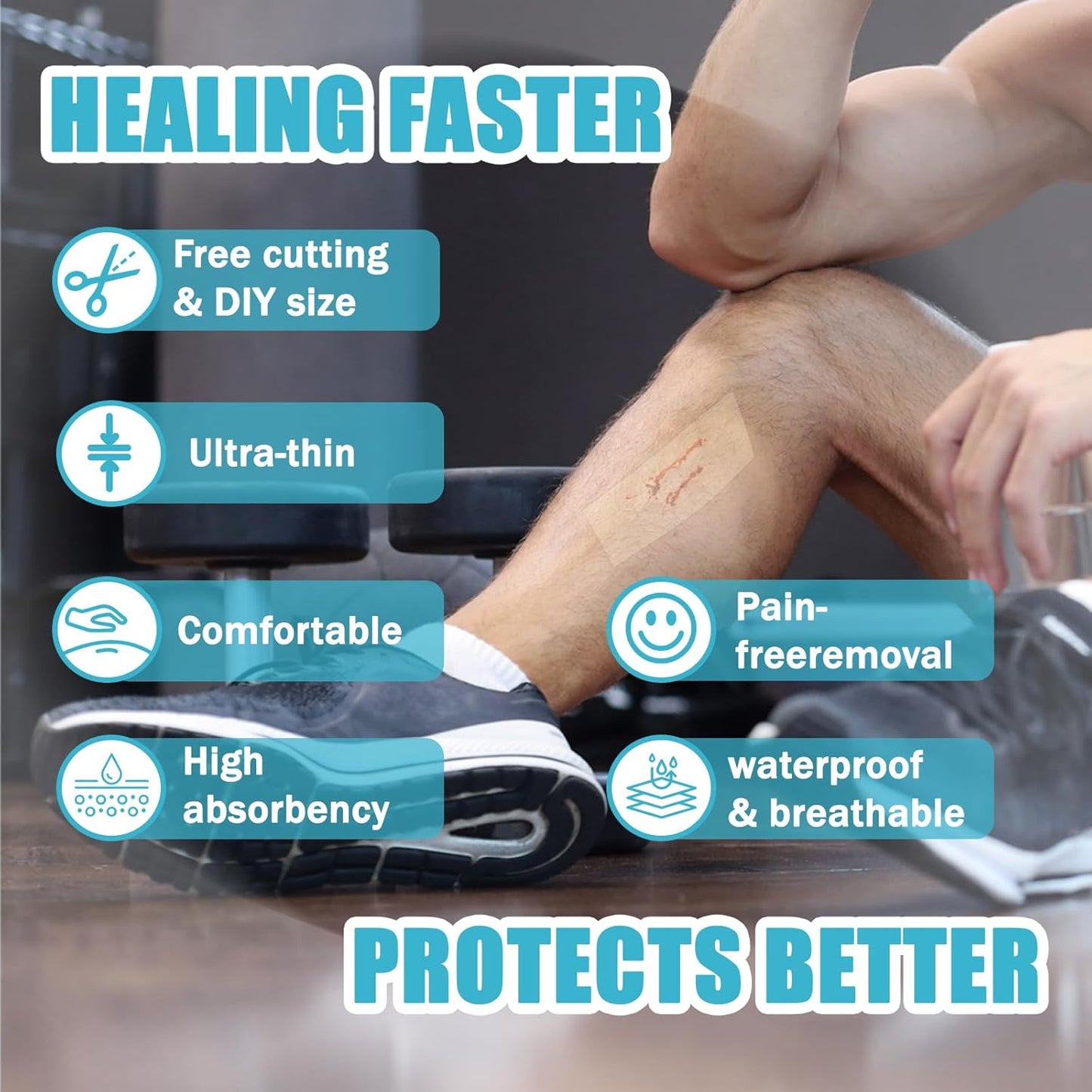 Hydrocolloid Roll for Wound Care, Hydrocolloid Bandages with Self-Adhesive, Cut-to-Size Patch Bandages, Ultra Absorbent, Waterproof, First Aid Kit Essential (2in*16ft)