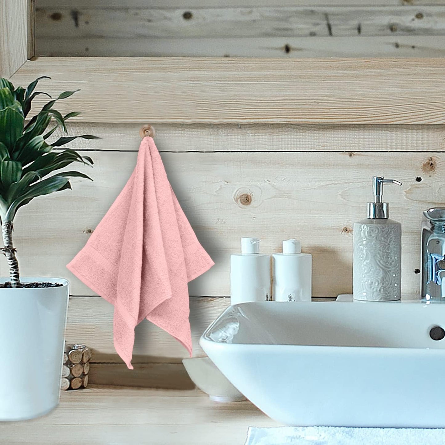 Monogrammed Hand Towel, Personalized Initial Gift, Extra Absorbent 100% Turkish Cotton - Soft Terry Finish - Set of 2 - Black Block Initial Z - Embroidered on Pink Towels