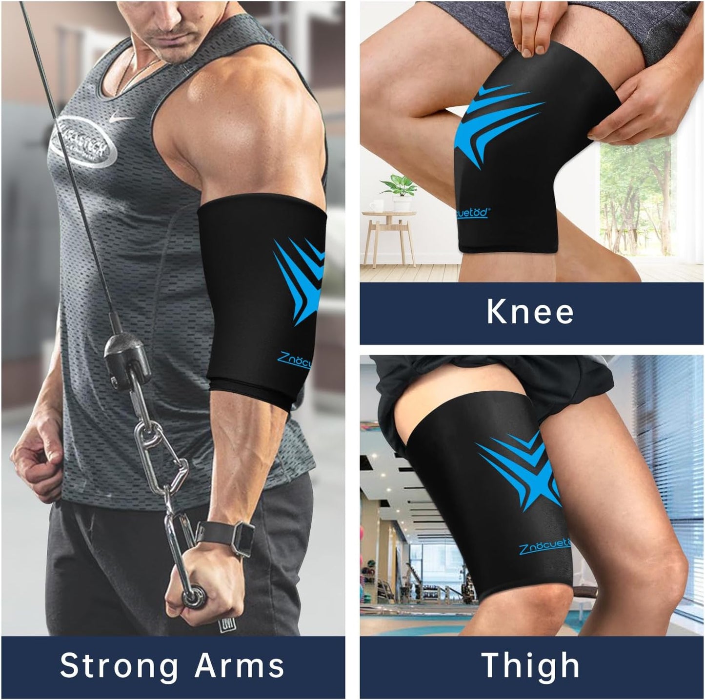Knee Ice Pack Wrap Extended Ice Packs for Injuries Reusable Leg Freeze Compression Sleeves, Gel Cooling Knees Brace Cold Hot Packs Therapy Flexible for Pain Relief, Surgery Recovery, Meniscus