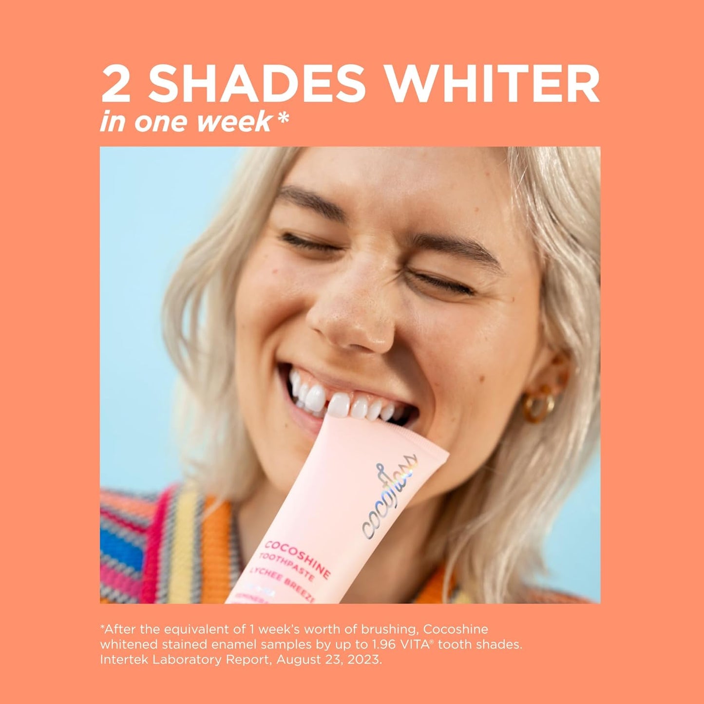 Cocofloss Cocoshine Whitening Toothpaste, Remineralize & Repair Sensitive Teeth, Fluoride-Free with n-HA, Kid-Friendly, Lychee Breeze, 3.4 oz