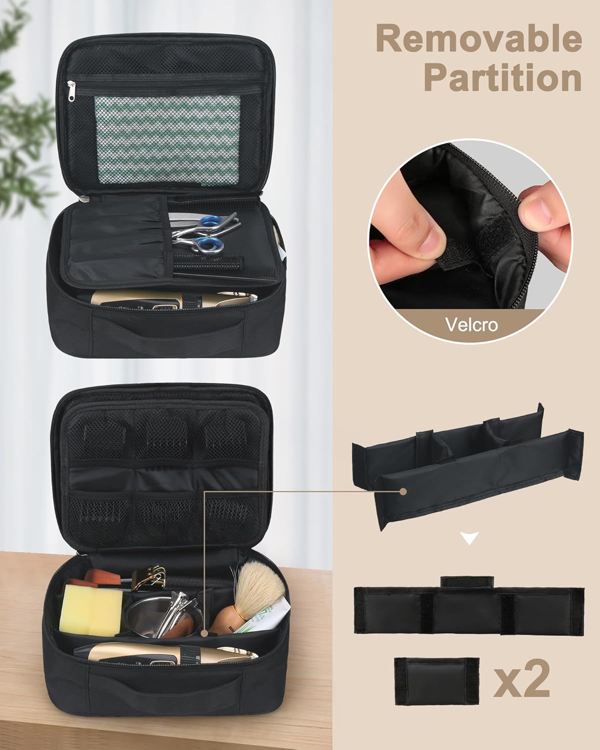 Barber Tool Bag, Large Hair Clipper Bag, Black